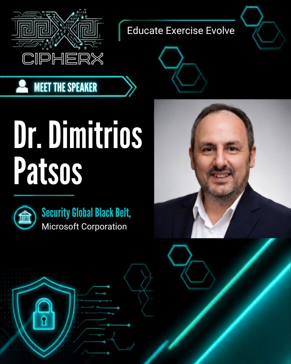 cipherxgr's tweet photo. $ whois speaker → Dr. Dimitrios Patsos.
Another one of the few talks that made it past "no boring keynotes." 26 of Sep, see you all there. https://t.co/IEKttbQvI4