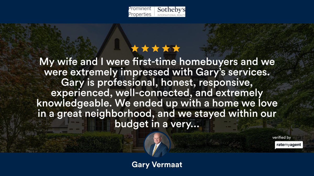 GaryVermaat's tweet photo. My latest RateMyAgent review in Haddonfield.

https://t.co/V6F48zpKDx

...
#ratemyagent #realestate #Prominent_Properties_Sothebys_International_Rlty https://t.co/58qPGZxpHb