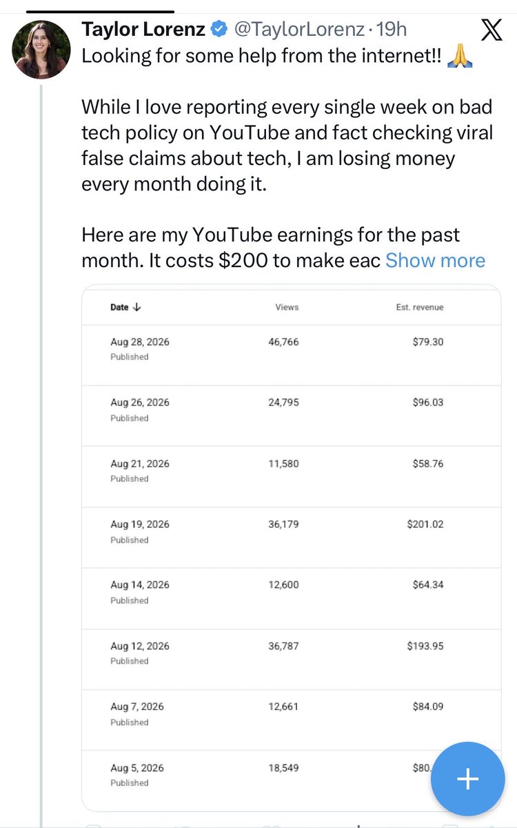 yellowparenti's tweet photo. Absolutely hilarious that she blocked me for telling her to get a real job and now she's realizing she might actually have to 😭 https://t.co/cgnVkok0vQ