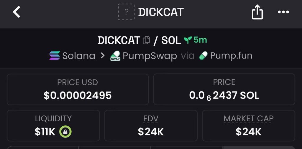 cerrocoso's tweet photo. I highlighted $DICKCAT at a $24K market cap, sharing it early with my community for its strong upside potential.

CA: Fq17uNNQgwJG5szmaEheVrQXUnoZn1BuFiDKFACLpump

#DICKCAT #memecoin #Solana #crypto https://t.co/uYf52EQ22B