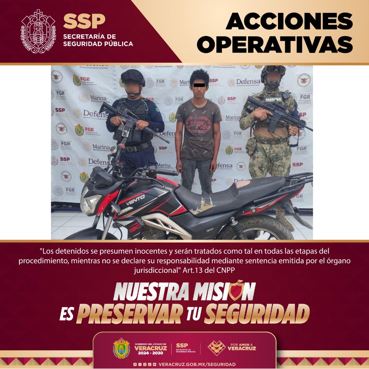 SP_Veracruz's tweet photo. #SSPVerInforma 🚨 Recuperamos 7 cajas secas, 5 motocicletas, 🏍️ 3 camionetas, 🛻 2 tractocamiones y 2 🚌 autobuses.
7 personas fueron detenidas por su presunta responsabilidad en este delito.
👮🏽♀️Nuestra Misión es Preservar tu Seguridad.
@SEMAR_mx @Defensamx1 @GN_MEXICO_ 🚔 https://t.co/Fk7Gr52Tcm