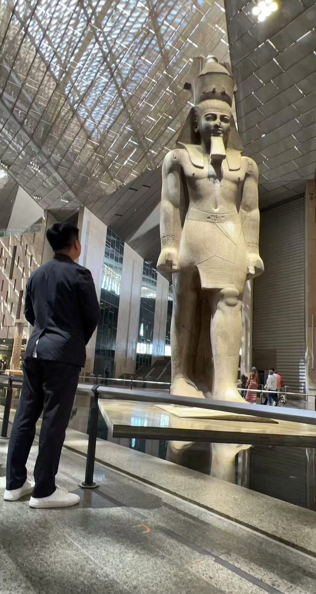 shen_shiwei's tweet photo. "When in Egypt, do as the #Egyptians do." 🇨🇳❤️🇪🇬

My first visit to Egypt, and my first encounter with the magnificent Grand Egyptian Museum. 

Standing among thousands of years of Egyptian civilization, I was reminded that great civilizations do not truly meet for the first time in our era, they recognize something familiar in one another.

#China and #Egypt, two ancient civilizations, have journeyed through thousands of years of history, and now celebrate 70 years of diplomatic relations. From the Nile to the Yellow River and the Yangtze River, from the Pyramids to the Great Wall, our stories were written in different lands, yet they carry a shared human spirit: to create, to explore, to preserve, and to pass wisdom on to generations yet to come.

As our two leaders have emphasized, civilizations flourish not by isolating themselves, but through dialogue, exchange and mutual learning.

Perhaps this is the most beautiful meaning of civilization: not simply remembering where we came from, but discovering how much we can understand, appreciate and learn from one another.

From the Nile to the Yellow River and the Yangtze River, may these two ancient civilizations continue to meet, inspire and walk together toward a future of friendship, respect and mutual understanding. 🇨🇳❤️🇪🇬