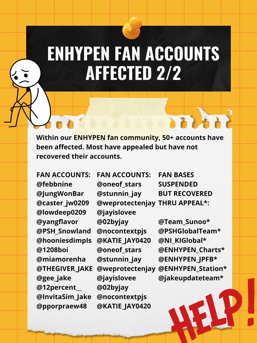 enhaonly10's tweet photo. X’s “Counterfeit” reporting system appears vulnerable to coordinated abuse, triggering mass suspensions across fandoms. Fan accounts with millions of followers combined have been affected. Pls escalate to engineering. Close this loophole disrupting X fan communities @X @kcoleman https://t.co/lR3yJEpQah