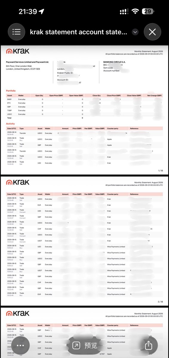 ghostlexq's tweet photo. @Jin111026Jin 2
我的真实姓名、英国本地账单地址、Krak账户 ID，Refrence ID，以及 Banking Circle 的 BIC、Sort Code、本地银行账号，全部正确。
并且卡也没丢。 https://t.co/SJleeedGtD