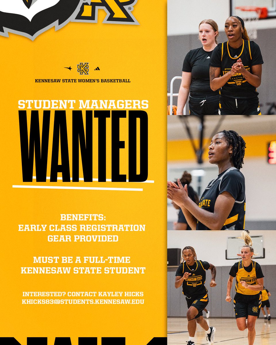 KSUOwlsWBB's tweet photo. MANAGERS WANTED 📢

#HootyHoo https://t.co/PC2gtrmjBf