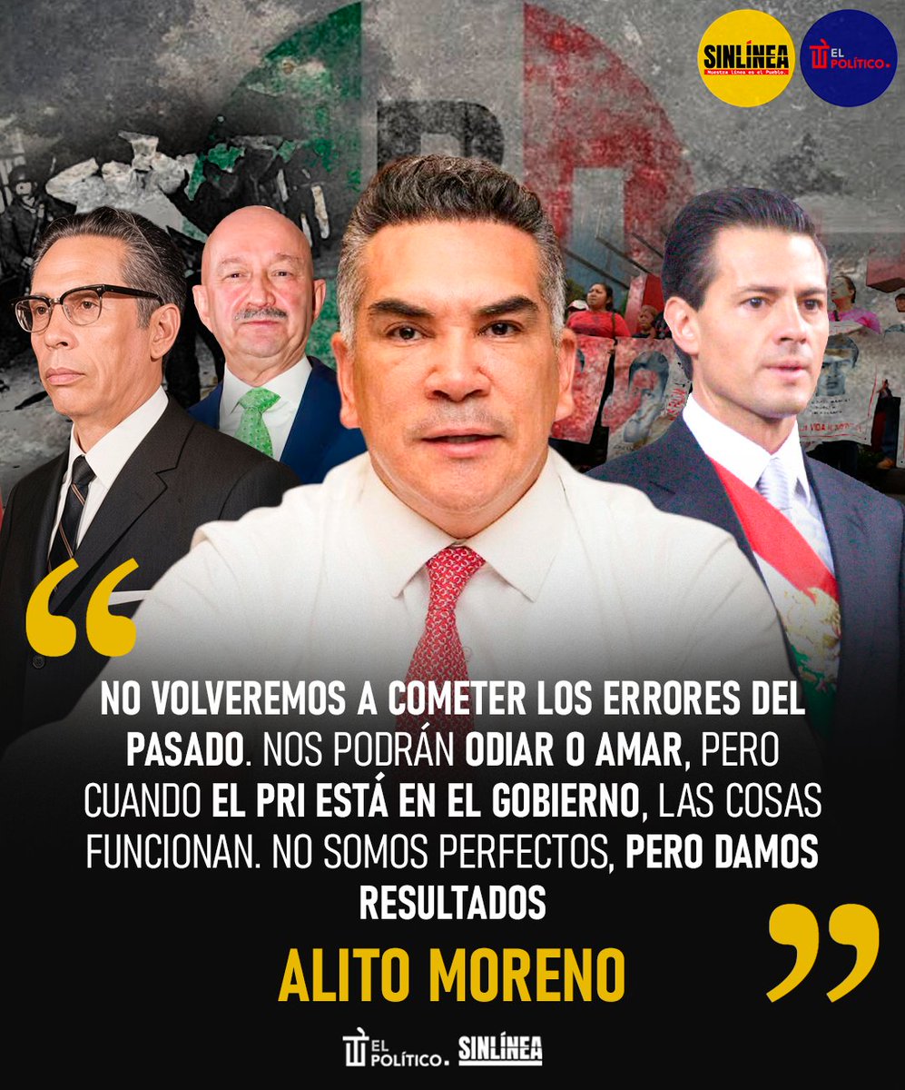 SinLinea_Mx's tweet photo. ¡El chiste se cuenta solo! 🙄😡

🔴 Que dice #Alito (@alitomorenoc) que la corrupción, masacres y crisis que generó el #PRI son cosas del pasado, que ya cambiaron y que no volverán a cometer los mismos errores 😒

👉🏻 ¿Qué opinas? 🤨 https://t.co/x0r3mYdm5K