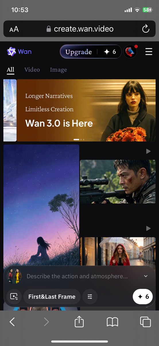 Jkitty470's tweet photo. @Alibaba_Wan How is anyone supposed to generate anything off a 3 second video this bump from 10 credits to 6 credits is insulting. I’m not about to make 5 free accounts for a 30 second clip https://t.co/jtmSA02Pfp