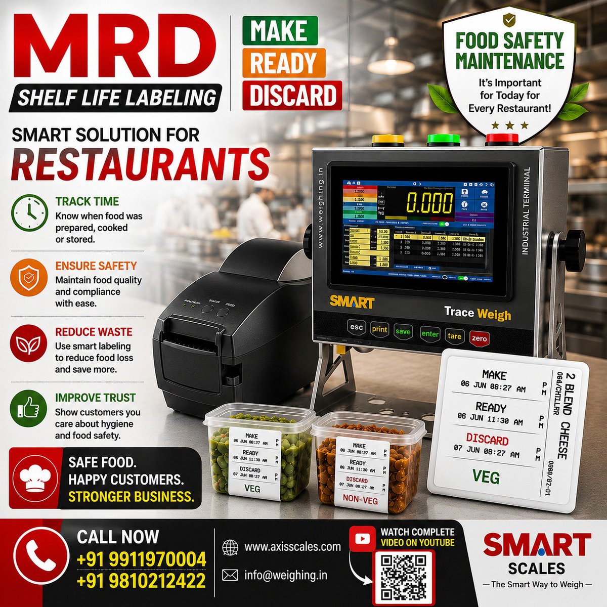 AxisElectronics's tweet photo. @NDTVProfit Upgrade Your Restaurant with MRD!

MRD – MAKE • READY • DISCARD
Smart Shelf Life Labeling Solution for better food tracking, kitchen control &amp; food safety. 🏷️

📞call: 9911970004 | 9810212422

🎥 Watch Complete Video
🌐 https://t.co/4iNw7aoFOB

https://t.co/vmqqcRKbxL https://t.co/H4HB0YS7KE