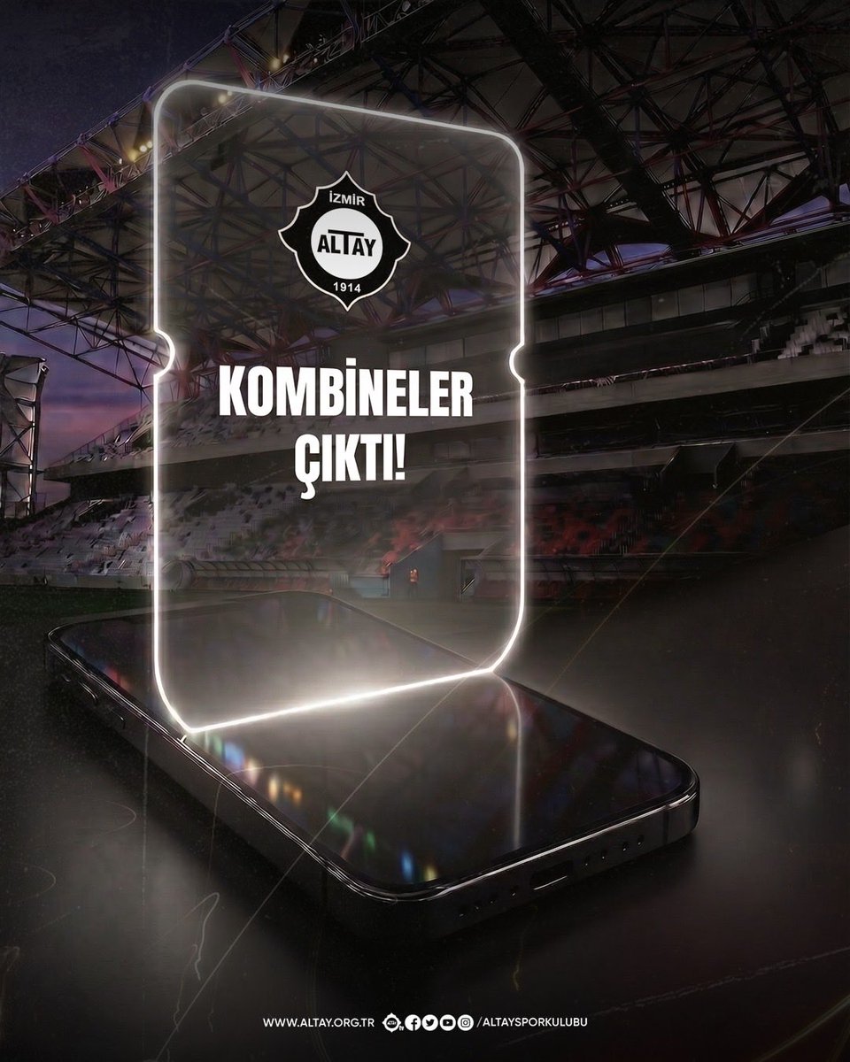 AltaySporKulubu's tweet photo. KOMBİNE BİLETLER SATIŞA ÇIKTI

2026/2027 Futbol Sezonu Kombine Biletlerini satın almak isteyen taraftarlarımızın 0232 252 33 43 numaralı kurumsal whatsapp hattından iletişime geçmelerini rica ederiz. 

ALTAY SPOR KULÜBÜ https://t.co/kkHoIC5ugL