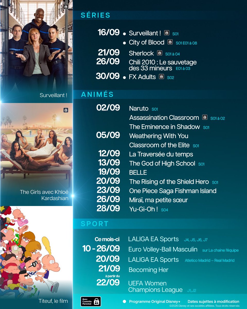 DisneyPlusFR's tweet photo. On vous a préparé une belle rentrée 👀

Découvrez tout ce qui vous attend ce mois-ci sur #DisneyPlus https://t.co/TlR3AWWYUb