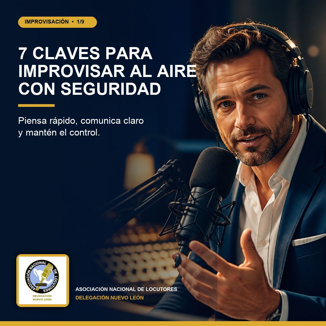 locutores_nl's tweet photo. Improvisar al aire no es hablar sin rumbo. 🎙️ Descubre 7 claves para ordenar ideas, reaccionar con seguridad y comunicar con claridad. Guarda la guía: https://t.co/QuzQLx3zn5 #LocutoresNuevoLeón #Improvisación #RadioProfesional https://t.co/mWrwCCJjnI