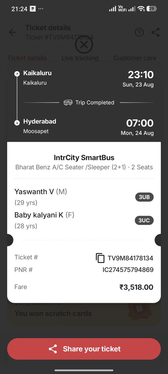 SyamG12610's tweet photo. @redBus_in  Even though you confirmed a refund of ₹3,568, I’m still waiting for the amount.

Please look into this and resolve it ASAP. #redBus #CustomerService #Refund https://t.co/IkmiL3yUvR
