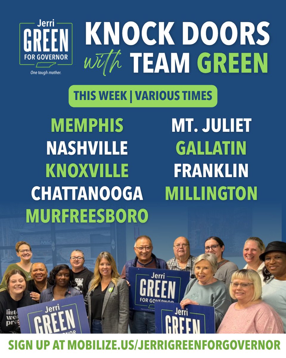 Jerri_M_Green's tweet photo. Team Green for Governor is canvassing across the state this week at various times. Join us to knock doors and get out the vote for a Governor who will fight for working people.

Sign up to canvass at https://t.co/bvF1x2Nloz. https://t.co/9zv4ecWfwQ