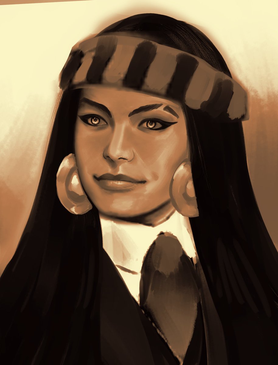 the_mekhartist's tweet photo. got so serious photobashing 1890's Dayaw in the middle of the night #oc #castlevanianocturne https://t.co/iHBFAybTfh