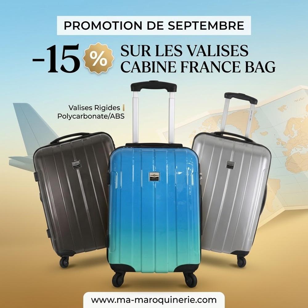 CueffMarc's tweet photo. Promotion sur les valises cabine France Bag 

    Du mercredi 2 sept. 2026 à 19h15, au mercredi 30 sept. 2026 à 23h45
    
✈️ Offre de rentrée chez Ma Maroquinerie !

 https://t.co/8o7jN0v2QF https://t.co/93gq886lxa
