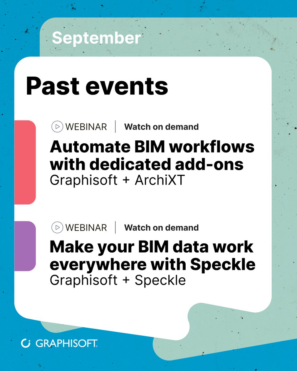 GraphisoftUK's tweet photo. September brings two live webinars:
Sept 9 with Finch and Sept 16 with Eptar.

Join us live — or catch up anytime with our on-demand webinar library: https://t.co/XZXYX1Jykk https://t.co/R7lq6nOBgd