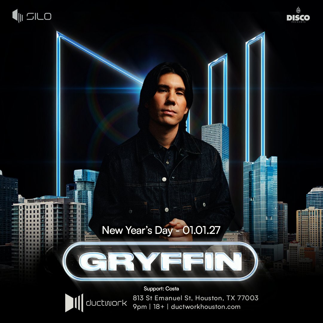 ductworkhouston's tweet photo. Kicking off 2027 with @gryffinofficial at Ductwork Houston on Fri, January 1st 🎉

Sign up to receive an alert when tickets go on-sale and be entered for a chance to win 2 GA passes → https://t.co/1NwWqLIniX

🎟: Tickets on sale Thurs, Sept 3rd @ 10am CT https://t.co/WtBEnRNsPA
