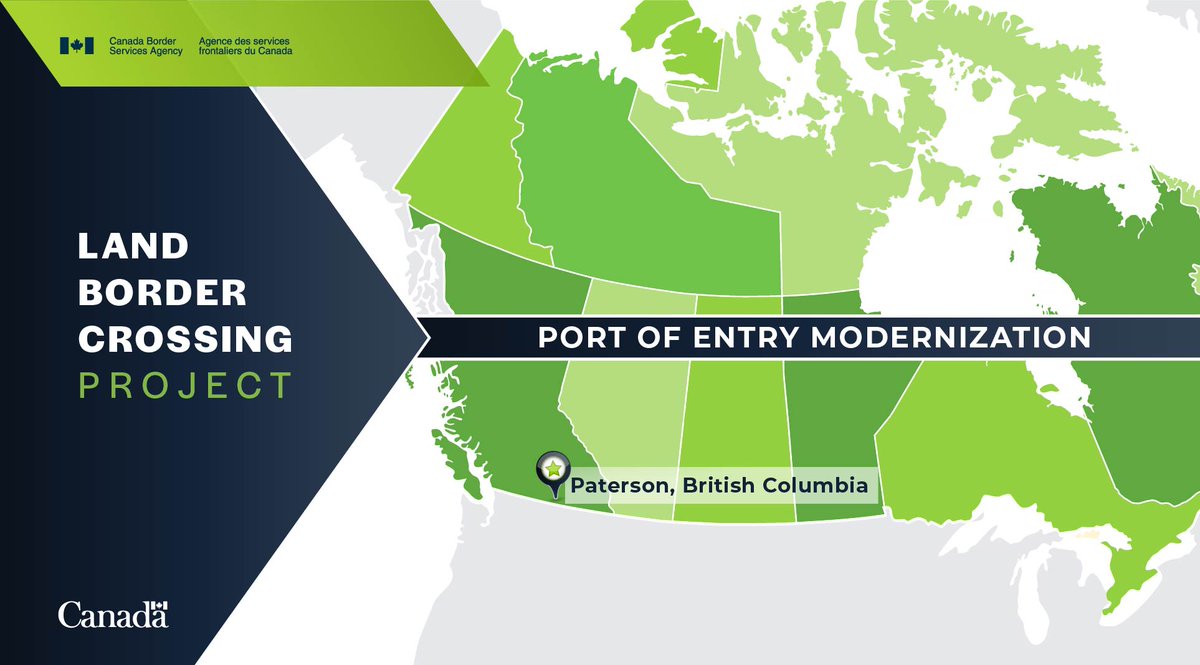CanBorder's tweet photo. Construction is now underway at the Paterson, BC port of entry. This new project is another example of the CBSA’s ongoing efforts to modernize the border. Learn more: 
https://t.co/MWIUPJhdqz https://t.co/gaFFhl2jX8