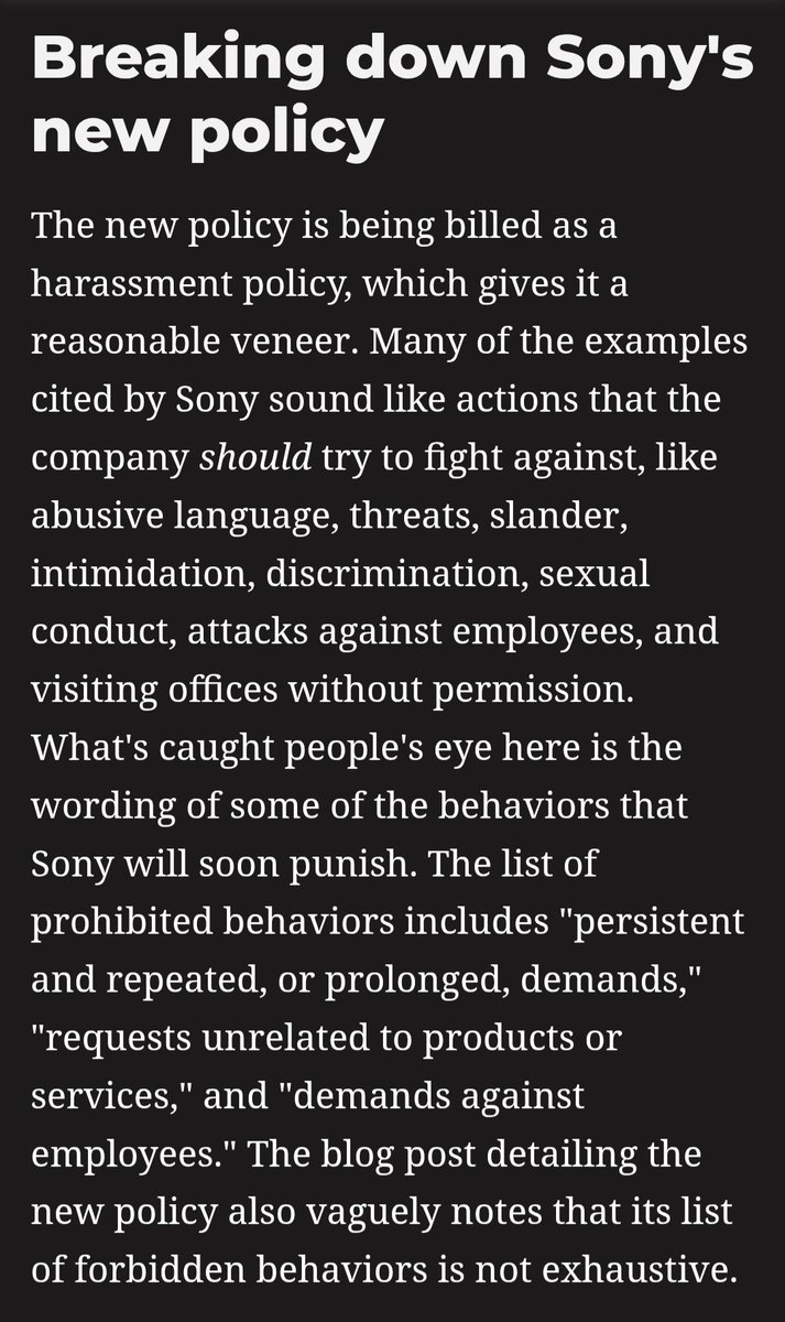 MainEventTV_AKA's tweet photo. Sony slowly spiraling downward

Threatening their customers is not a good plan of action. But let's look deeper in what this means. You post anything mean to them here, they will track you down, cut your game service &amp; more

We fought against this in the past. It's too much power https://t.co/KB3VFEZXeA