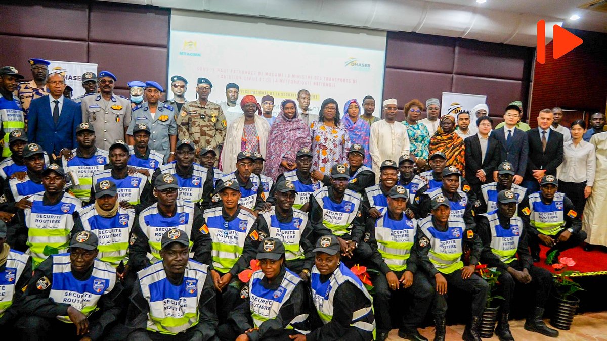 mrtvtchad's tweet photo. 𝗦𝗘́𝗖𝗨𝗥𝗜𝗧𝗘́ 𝗥𝗢𝗨𝗧𝗜𝗘̀𝗥𝗘: L’Office national de la sécurité routière(#ONASER) a lancé ce mercredi 2 septembre 2026 la Brigade active de la sécurité routière. La cérémonie, présidée à l’hôtel Soluxe par la ministre des Transports, de l’Aviation civile et de la Météorologie nationale, Fatima Goukouni Weddeye, a réuni les autorités administratives, les forces de défense et de sécurité ainsi que les partenaires techniques et financiers. Composée d’agents de la Police nationale, de la Gendarmerie nationale et de l’ONASER, cette brigade aura pour mission d’informer, de sensibiliser et d’accompagner les usagers vers un meilleur respect du Code de la route. Déployée dans un premier temps sur les principaux axes de N’Djamena, elle a vocation à être progressivement étendue à l’ensemble des provinces du pays.#mrtvtchad #mrtv #Tchad