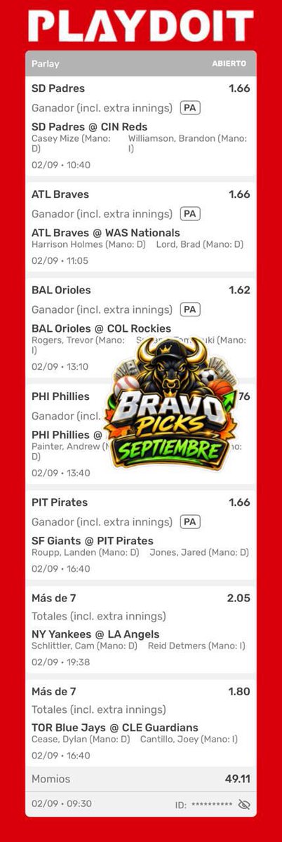 ricardobavo's tweet photo. Regalo 🎁 de Bravo Picks vamos a intentar una bomba 💣 

La primera del mes venga LPTM vamos por esos verdes 🤑🤑🤑🤑🤑

Quiero ver sus reacciones ❤️🔁❤️🔁❤️🔁

Habrá rifa entre más reacciones más ganadores 🍀🍀🍀🍀🍀

1️⃣ Bomba 💣💣💣💣💣 🇲🇽🍀🇲🇽Acabo de hacer una apuesta en Playdoit! haz una parecida a la mía en un solo clic. https://t.co/FCD5PSahlo