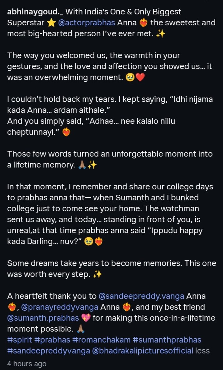 bestofprabhas's tweet photo. With India's one and only Biggest Superstar #Prabhas Anna❤️ heartfelt note of a fan which shows why Prabhas is Biggest Superstar who treats his fans with unconditional love and warmth🤗

#Romanchakam actor shares post. https://t.co/SX1GZVT2B9