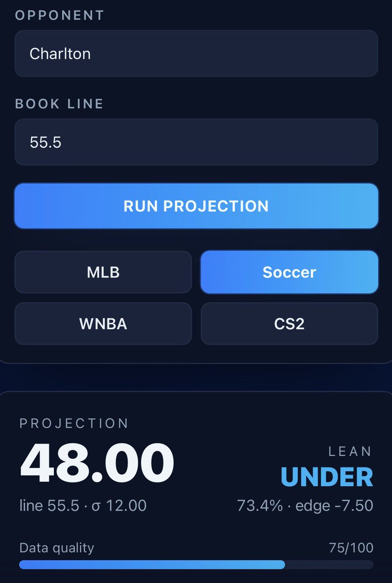 MBK_SCRIPTS2's tweet photo. POTD 🐆♻️

PROJECTION | 48 PA
HIT RATE | 73% 

TOO HIGH FOR A LEFT BACK 📊
HE SEES HIGH VOLUME , MATCHUP DON’T  FAVORITE IT THOUGH‼️

WHOS TAILING?💎👀
#GamblingX | #Prizepicks | #Soccer https://t.co/Lg5egGbLms