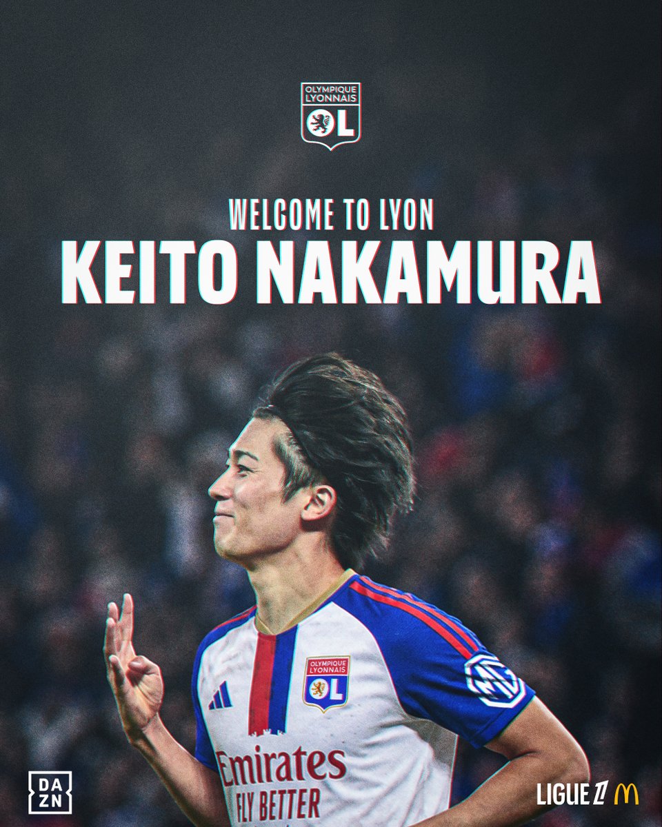 Ligue1_ENG's tweet photo. Keito Nakamura joins the Lyon family 🇯🇵 https://t.co/IXN060xJZe