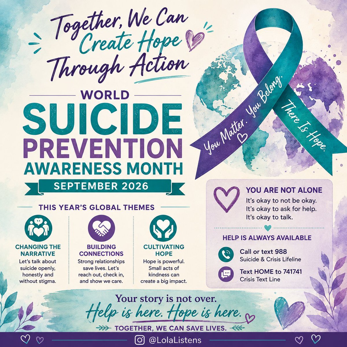 quietwaterscp's tweet photo. It's #WorldSuicidePreventionAwarenessMonth.

We all have a role to play in #suicideprevention.

#Support saves lives. Strong relationships and trusted connections help protect people when life gets hard. https://t.co/YG2UWsE5Ft