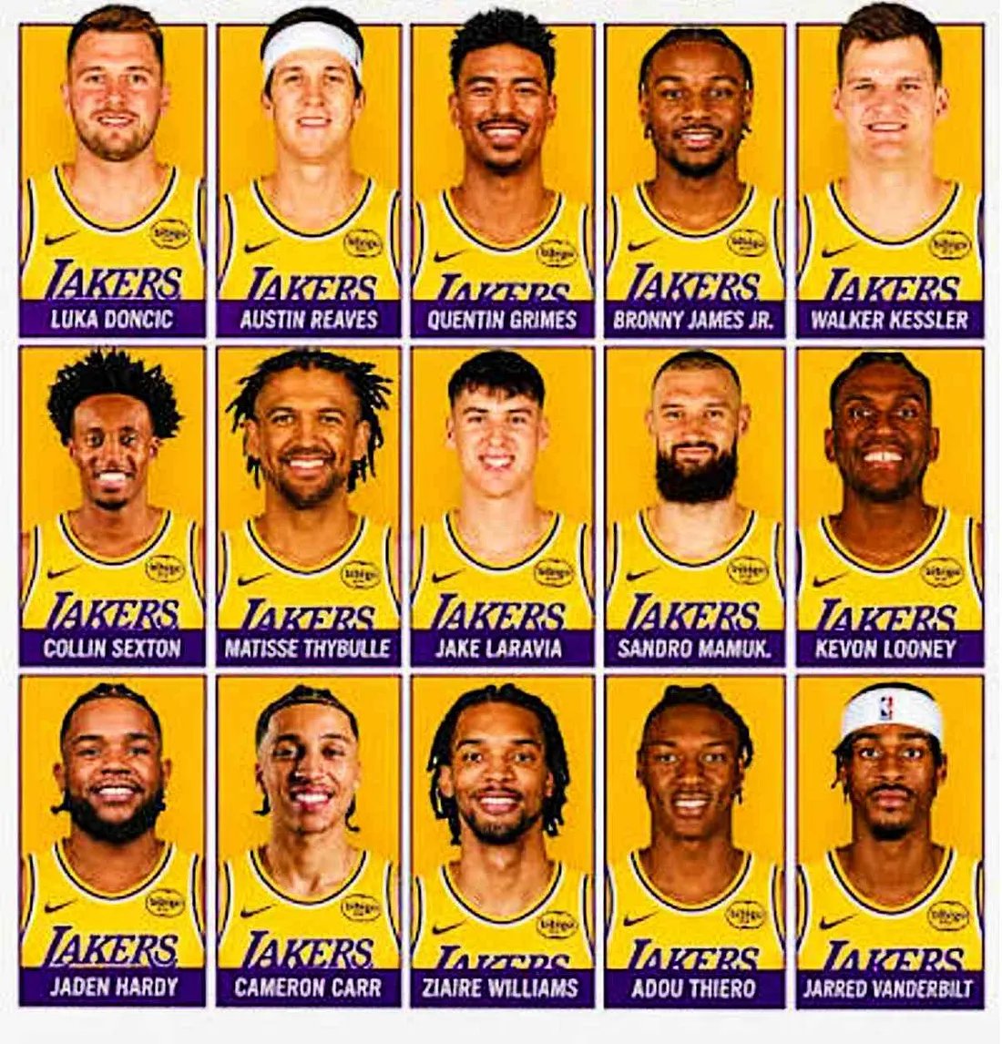 LakerTom's tweet photo. Predicting Current Laker Players’ 
Minutes & Stats For Next Season! 

The Lakers used advanced analytics to indentify and acquire nine new players who excelled at volume threes, bench scoring, rim protection, and/or offensive rebounding in a master offseason roster makeover.

The following chart details the predicted minutes, points, rebounds, assists blocks, and steals for everybody on the Lakers roster except for Dalton Knecht, who was left off the chart to reduce LA to the 15 players max. The 5 Lakers starters (blue) are predicted to average 135 mpg, 85.2 ppg, 26.7 rpg, 19.0 apg, 3.2 bpg, and 5.7 spg and 7 bench players in their 12-man rotation (green) 105 mpg, 45.3 ppg, 18.7 rpg, 9.4 apg, 2.2 bpg, and 5.7 spg.

Luka Doncic is predicted to play 35 mpg and starters Austin Reaves and Walker Kessler 30 mpg and Quentin Grimes and Ziaire Williams 20 mpg. Top backup and 6th man Collin Sexton is also predicted to play 20 mpg. Of the remaining 6 members of the Lakers new 12-man rotation, Cameron Carr, Matisse Thybulle, Adou Thiero, Sandro Mamukelashvili, and Jake LaRavia are predicted to get 15 mpg while Kevon Looney gets 10 mpg.

Doncic is predicted to lead the Lakers in minutes, points, assists, and steals and be second in rebounds. Kessler will lead in rebounds and blocks and Reaves is predicted to be 2nd in points and assists and 3rd in rebounds. The Lakers as a team are predicted to average the following this season: 130.5 ppg (1st) vs 116.3 ppg lyr, 45.4 rpg (9th) vs 41.9 rpg lyr, 28.5 apg (7th) vs 25.9 apg lyr, 5.4 bpg (9th) vs 4.3 bpg lyr, and 11.5 spg (1st) vs 8.5 spg lyr.

These predictions were made by multiplying player’s individual stats for last year by the ratio of their predicted minutes/their last year minutes to adjust for differences in playing time. They’re analytics best guestimates.

https://t.co/cz8bh0jFii