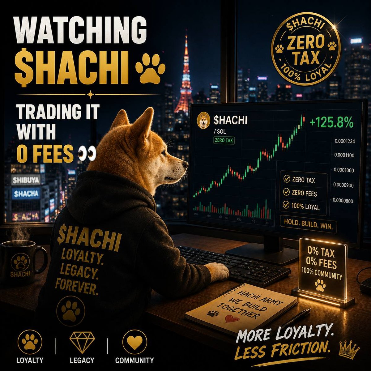 rand0mbuddy's tweet photo. @CryptoThro If you're looking for a loyal long term play. Join this dog $HACHI https://t.co/Y2T8FDFOlY