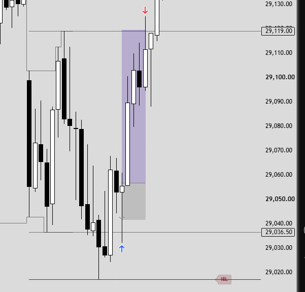 Raul_NQ26's tweet photo. Personal NQ Recap 
Price opens within yesterday's value area. My buy level was 29025.50, and at 29045.75 the chart shows absorption of sellers. I take the first long, entering at 29056, with the day's ORH as the target https://t.co/t3WJGAVg5v