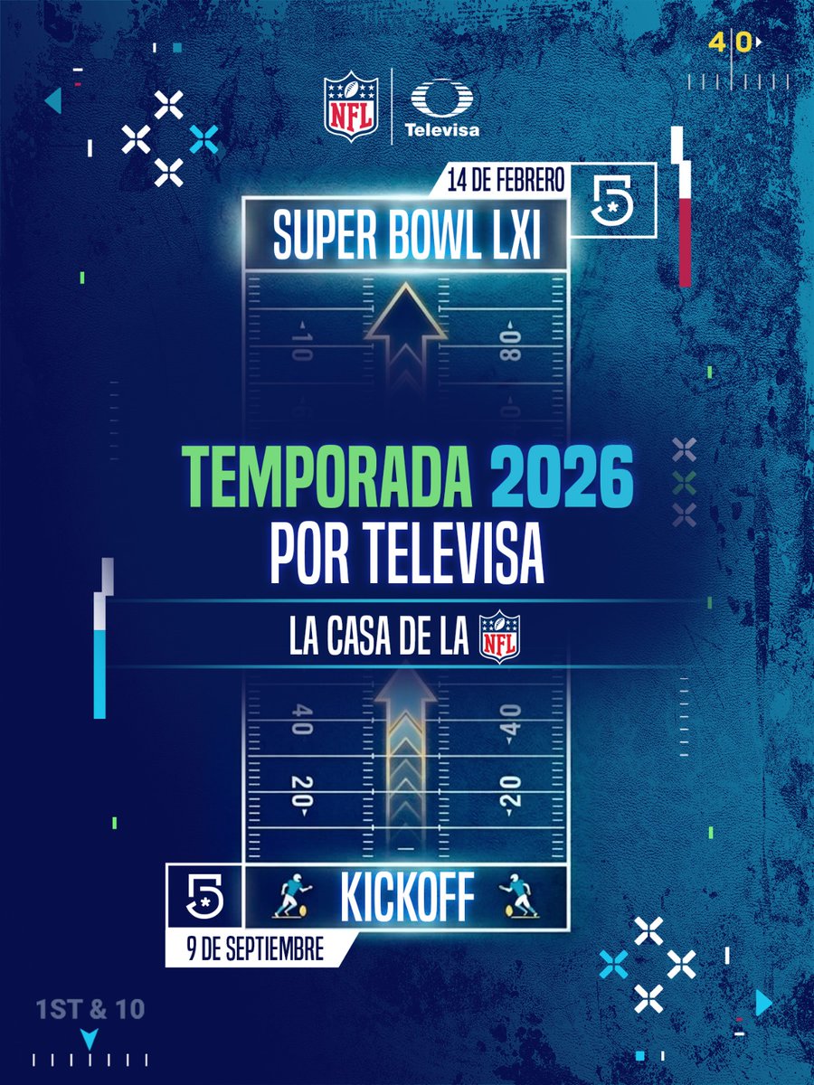 TUDNMEX's tweet photo. TODA LA TEMPORADA, en la #LaCasaDeLaNFL🏈🤩🏟️

El viaje comienza este 9 de septiembre en @MiCanal5 con nuestro destino el próximo 14 de febrero en el mismo lugar🚀😱🫰

#NFLEnTelevisa https://t.co/6vxlHJK8bu