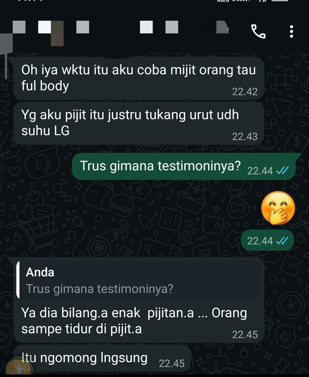 NurMessage's tweet photo. Ketemu dan belajar mijit beberapa kali akhirnya si eneng mau nyoba ambil client juga 🤭

Lumayan sih soalnya client cewe dan cowok tuh kebanyakan nyari terapis cewe 🤩

Selama ada yang mau belajar aku pasti ajarin sampe bisa 👌 https://t.co/2OFvmdt8pN
