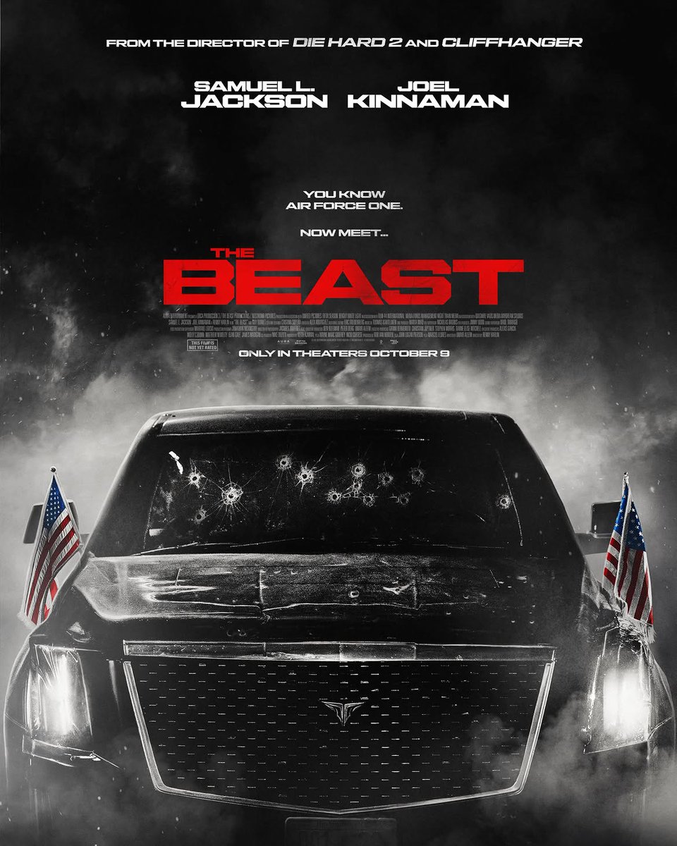 MovieCoverage_'s tweet photo. You know Air Force One. Now meet The Beast. 

Check out the official poster for THE BEAST starring Samuel L. Jackson and Joel Kinnaman. Only in theaters October 9. https://t.co/9adoAh21nu