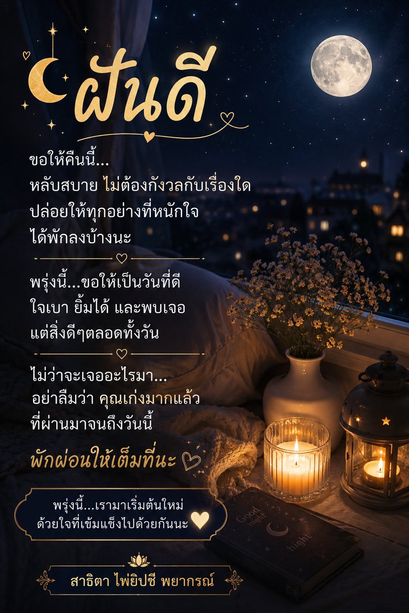 yipseetaro's tweet photo. คืนนี้…วางเรื่องเหนื่อย ๆ ไว้ก่อนนะ 🌙🤍
เรื่องไหนยังแก้ไม่ได้ พรุ่งนี้ค่อยว่ากันใหม่ วันนี้คุณทำดีที่สุดแล้ว
ขอให้คืนนี้หลับสนิท ตื่นมาพร้อมหัวใจที่เบาขึ้น และพบเจอแต่เรื่องดี ๆ ✨
ฝันดีนะคะ พรุ่งนี้ขอให้เป็นวันที่ใจดีกับคุณ https://t.co/BrJLwrX1Wh