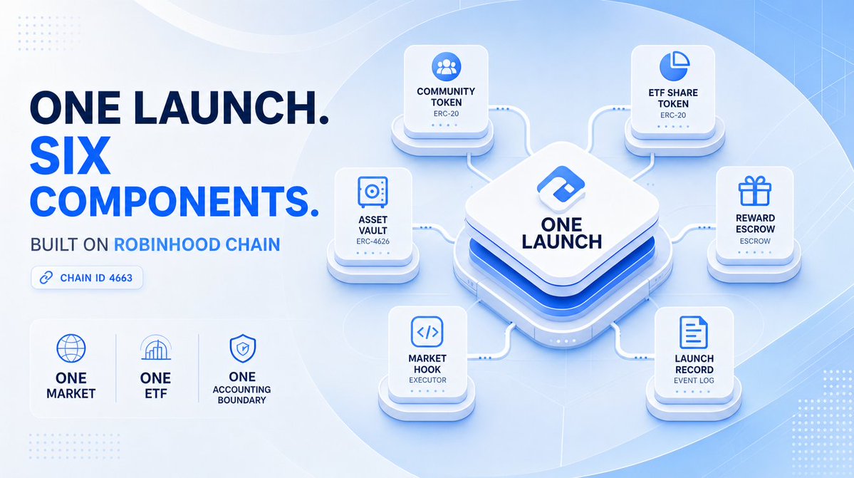sthoock's tweet photo. Most token launches stop at the token contract. Sthoock goes significantly further.

Every launch on Sthoock receives a complete, isolated onchain product stack: a dedicated community token, an ETF share token, a ten-asset vault, a reward escrow contract, a custom Uniswap v4 market hook, and a canonical launch record. This is not a generic token wrapper or a simple ERC20 deployment. It is a full launch architecture engineered around custom Uniswap hooks and ETF-powered rewards, running natively on Robinhood Chain (Chain ID 4663).

The core design principle is singular accountability: one launch, one market, one ETF, one accounting boundary. Instead of forcing communities to manage a disconnected pile of unrelated contracts, Sthoock provides one coherent product surface where every component is purpose-built and interlinked.

Digital assets carry inherent risk and may lose all value. Always verify the live contracts onchain before signing any transaction.

Ready to launch with a complete product stack? Visit https://t.co/3ak17A6wpI