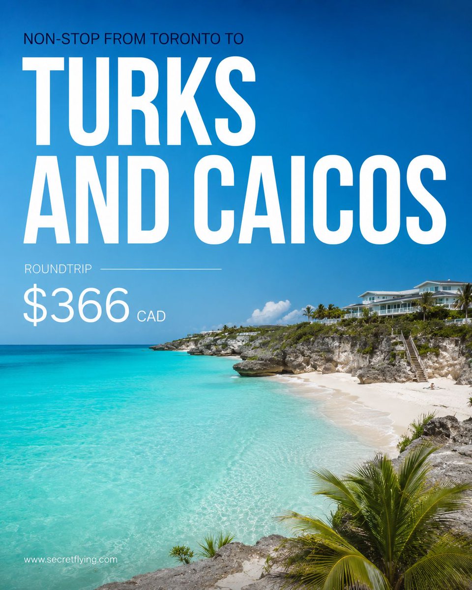 SecretFlying's tweet photo. Non-stop from #Toronto, Canada to Turks and Caicos for only $366 CAD roundtrip #Travel

https://t.co/nhZTSObKjL https://t.co/RVzPUWYqTh