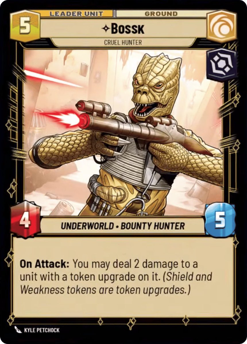 kyleP_Art's tweet photo. New Star Wars Unlimited leader art reveal! 😃 This was my first time drawing Bossk, such a fun piece that I got the privilege to work on for the upcoming @UnlimitedFFG Homeworlds set! Coming October 9th! #starwars #starwarsunlimited #bossk #kylepetchockart #cardart #art https://t.co/qvpBG2m2cx