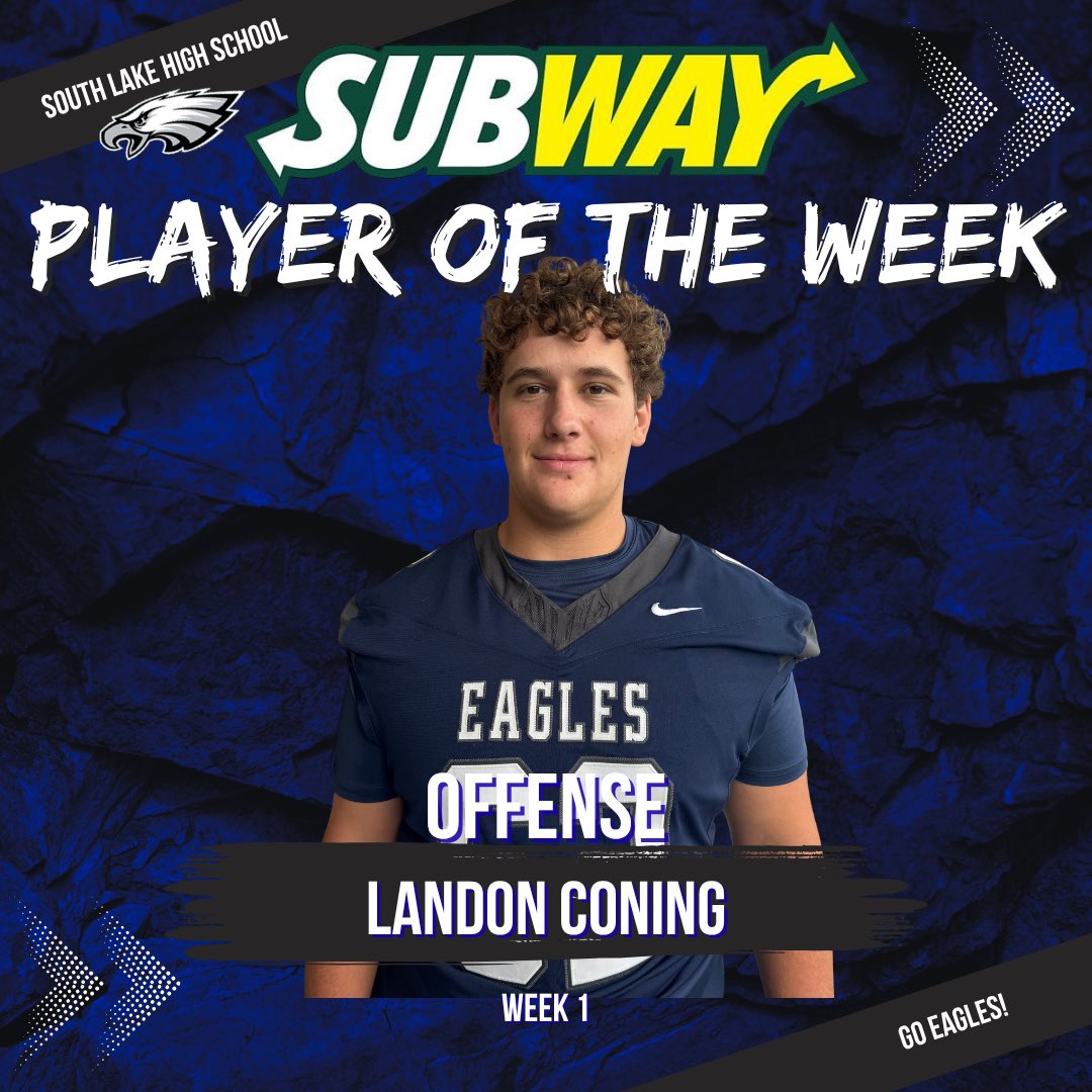 FootballSlhs's tweet photo. Congrats to our @SUBWAY players of the week❗️

@Landon_Coning62 @Kymaniontop101 

#SoarEaglesSoar 🦅 https://t.co/zaQQgAbgkA