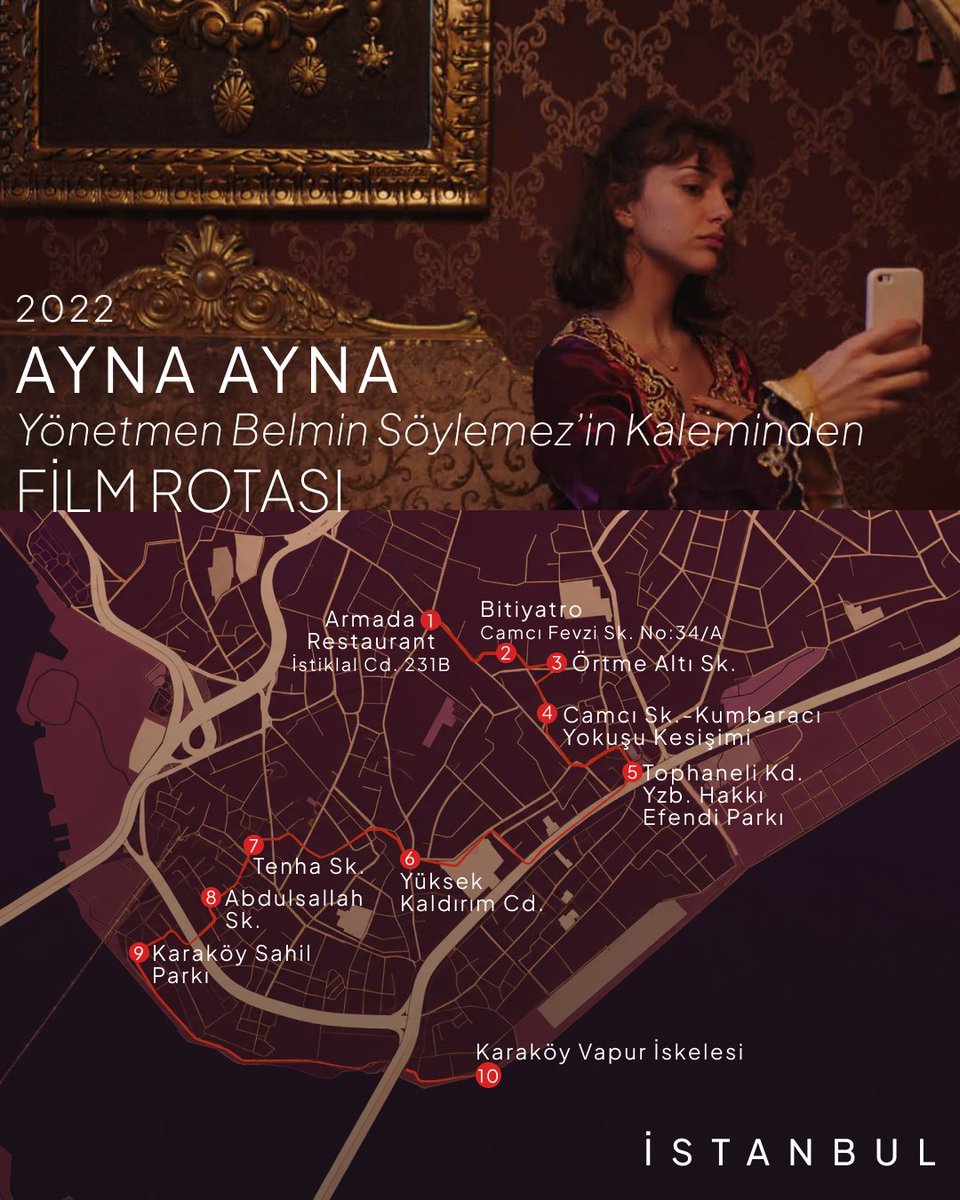 OFilmroute's tweet photo. 🎥Ayna Ayna (2022) Film Rotası şimdi yanında! 
https://t.co/L7BMmBlzYW https://t.co/t05NWmTGL4