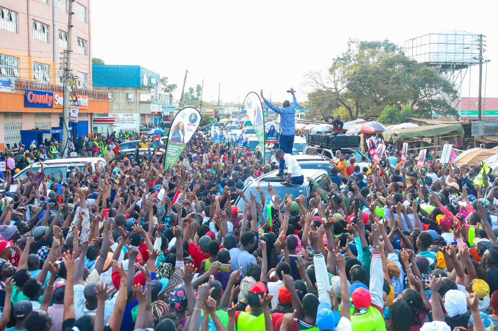 MsenanguFM's tweet photo. People’s Party Leader, Ndindi Nyoro address thousands of Kabati residents.

He emphasised on Free Basic Education from January 2028, better Healthcare and Job creation. https://t.co/boU85ngsXG