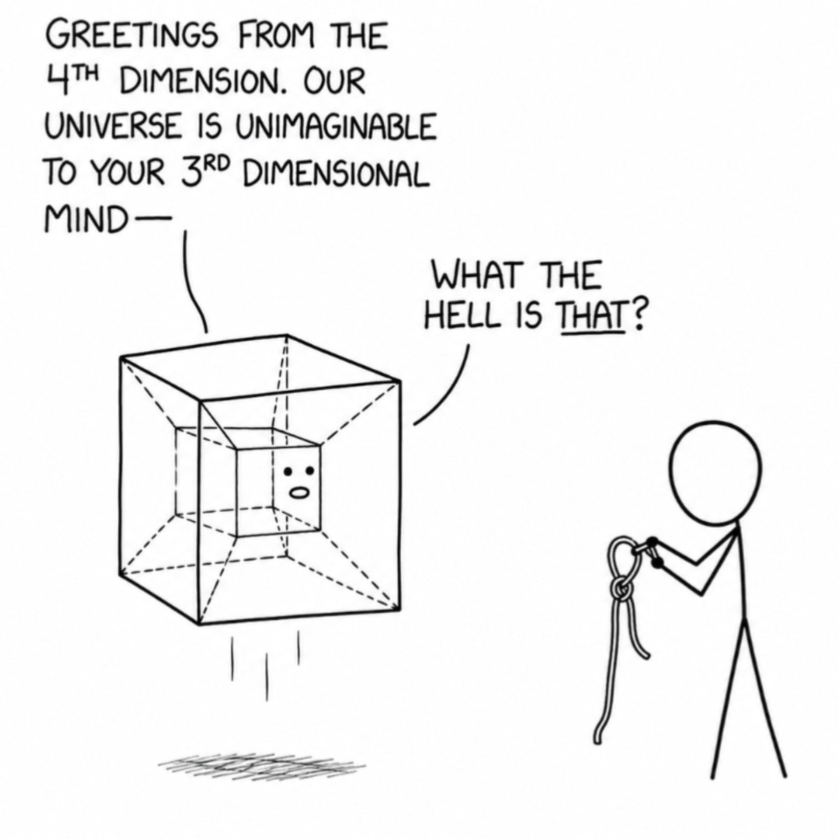 GarrettPetersen's tweet photo. Fun fact: Knots are only possible in 3 dimensional space. https://t.co/uh8WqwEhuv