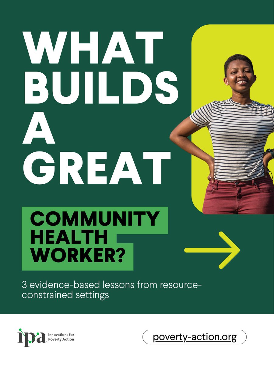 poverty_action's tweet photo. More training doesn’t always make community health workers more effective.

Evidence points to 3 practical lessons.

Learn more below and explore IPA’s latest evidence brief and Thriving Through Play resources: https://t.co/yWfge7UVk8

Supported by @LEGOfoundation https://t.co/LDdBL2cVXX