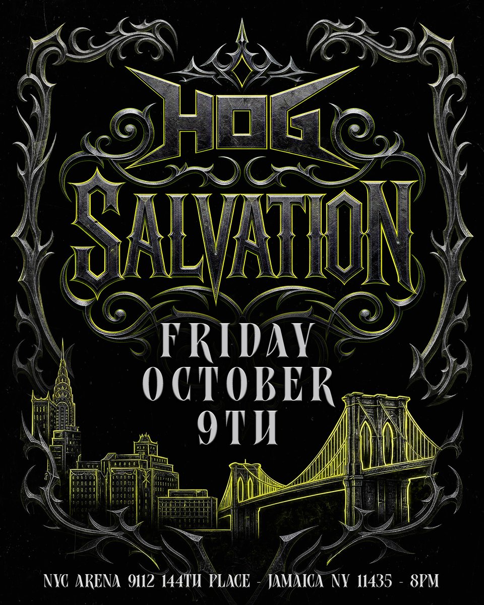 HOGwrestling's tweet photo. 🚨NYC! House of Glory returns on Friday October 9th with SALVATION! 

Tickets are on sale NOW! ⬇️

https://t.co/X9XeOVtROf https://t.co/j7xsyHRhfO