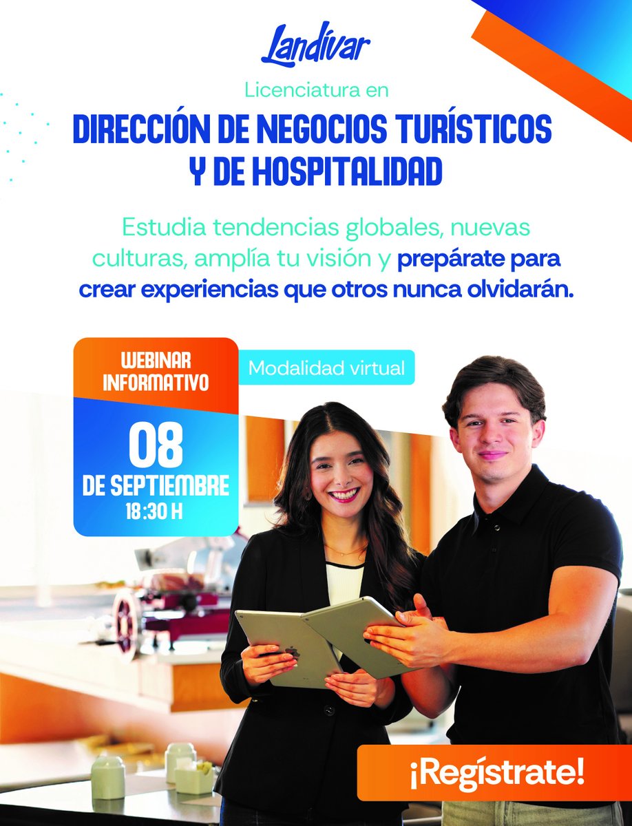 CAMTUR1's tweet photo. 🎓La Universidad Rafael Landívar presenta su nueva propuesta académica.

💻 Conoce más sobre esta nueva carrera en el webinar informativo:

Regístrate aquí:
👉 https://t.co/EAMzAbiGuk

#Turismo #Hospitalidad #DirecciónDeNegocios #UniversidadRafaelLandívar #Camturesturismo https://t.co/OQAOgmGsDn