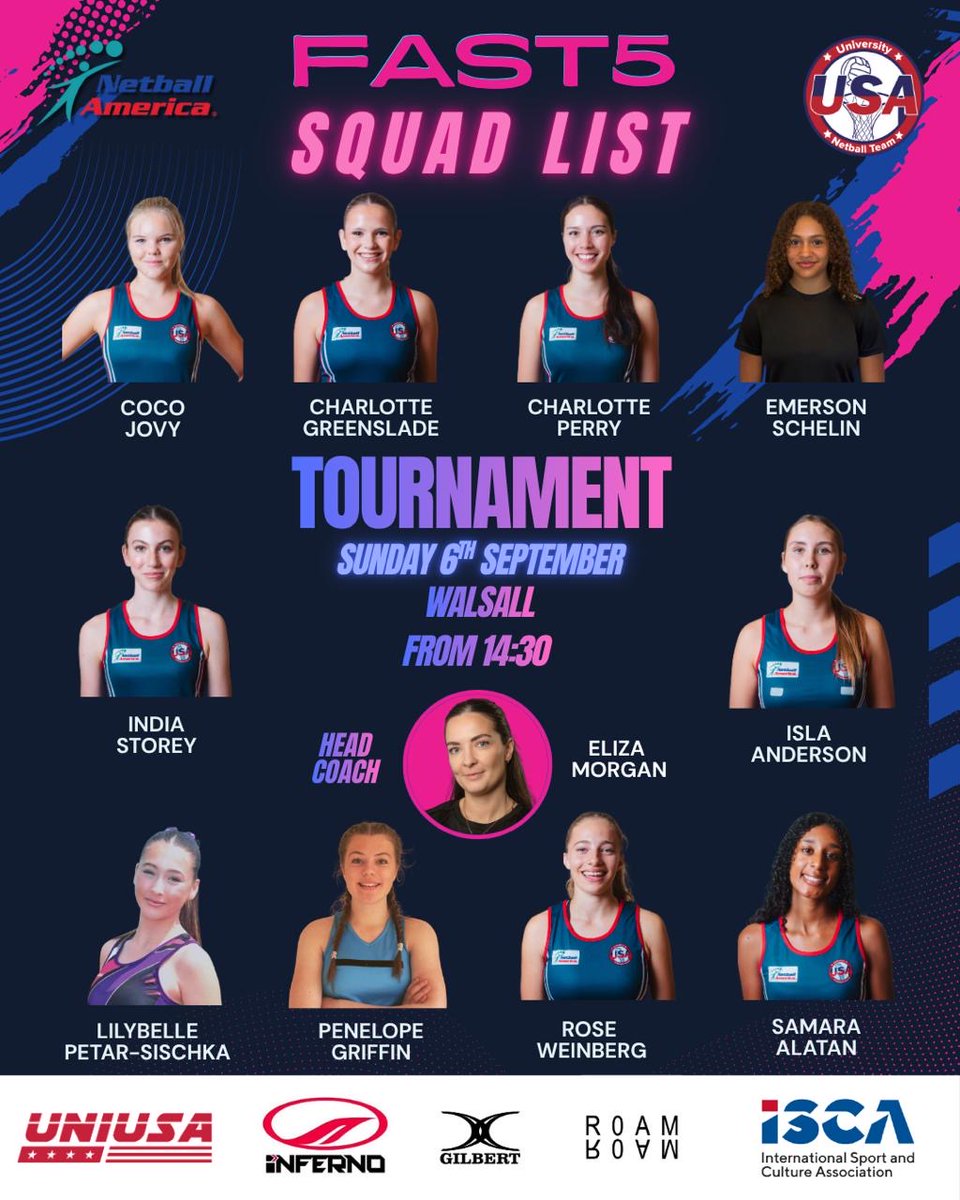 NetballAmerica's tweet photo. 🇺🇸🏐 USA UNIVERSITY NETBALL U17 SQUAD ANNOUNCEMENT! 🎉
As part of the USA University #Netball program, excited to launch our U/17 Squad-meet athletes selected to represent USA this w/end!🙌
#NetballAmerica #Netball #Netballusa #usanetball #USAUni @WomensSportsFdn @ElizaMorgan1 https://t.co/0w17Lmhpzj