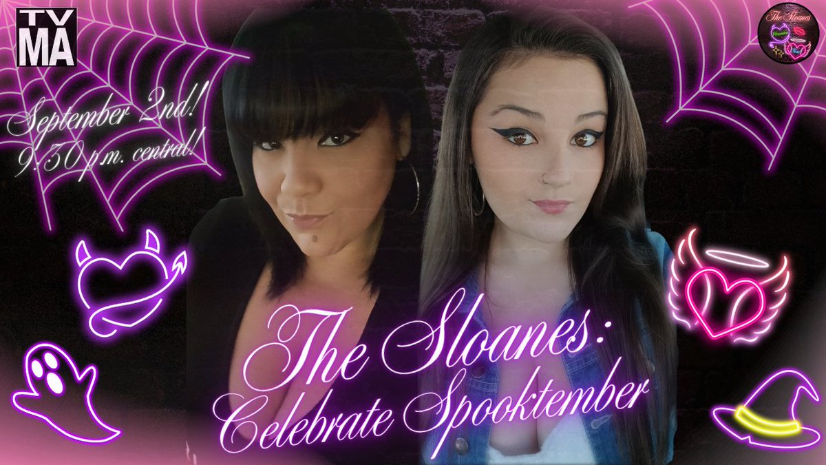 Ringside_R's tweet photo. Tonight, the Sloanes officially kick off their spooky season! Hangout with Veronica and Tori tonight at 9:30 p.m. CST and chat about all things Halloween. They'll be discussing possible costume ideas, haunted field trips, and putting together their horror movie list! 💖💜 https://t.co/bmRC8HQlui