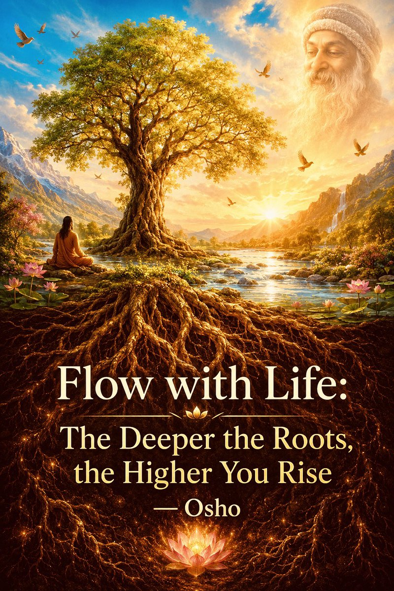 KrisBhattarai's tweet photo. Flow with Life: The Deeper the Roots, the Higher You Rise — #Osho

Participant:
I felt some anxiety before doing the (Tao) group.

Osho:
How did you feel during and after the group?

Participant:
I went to the very depths of sadness. But I feel it has been good on the whole – the process has diffused a lot of things.

Osho:
Mm,  you are looking very calm and quiet.

In fact anxieties never come true and we waste our lives thinking about them. Ninety percent of one’s fears never actualize…

Let that become an integrated understanding in you, so that next time, or whenever you are moving into a new thing, don’t start the anxiety again.

All anxieties are useless because the future is unknown. It never comes according to your expectations or fears. It has its own way of coming and it doesn’t ask you, so why be unnecessarily worried?

Wait and when it comes, see. Whatever you can do, do. Everybody is capable of doing things when they are needed. Life sends you absolutely prepared for any situation that is possible.

You could flow and when you flow, never ask only for highs because that is patent foolishness. If you ask only for highs, where will the depths go? If you ask only for happiness and you are afraid of sadness, how can you flow?

Flow means going into the depths, but going so totally that there is no resistance. Flow means going to the heights, but going so totally that there is no clinging. Flow means always remaining free to move: moving with life wherever it leads, whatever its unknown goal. Once you start fixing your goal against life, you are not flowing.

If life wants you to be sad, be sad – life knows more. If life wants you to weep and cry, then weep and cry – life knows more. Don’t start trying to be more clever than life itself; that is the human stupidity. Just flow with it. 

Be like a small child who is following his father. Maybe the father is afraid of where he is going, but the child is happy and singing because he knows the father is with him and knows where they are going.

That is the beauty of the religious mind. I call that mind religious which trusts life and says, “Wherever it is going, it knows better than me. I have just come, a late arrival, and life has been always and always and always there.” Just trust it.

That is the whole meaning of the Tao group – to flow. If you have a choice, if you say you will not move into sadness, that you want only happiness, then you cannot flow. 

Flow 
is only possible 
if you accept 
everything as it is, unconditionally.

You could have gone deeper into it if there was not this little resistance about going into depth. Go into depth and you will come up; the deeper you go, the higher you rise. 

It is exactly like the trees; the deeper their roots go underneath, the higher their branches rise into the sky. It is always in the same proportion. 

If a tree doesn’t want to go deep, is afraid of the unknown earth – dark, mysterious, deathlike – then it cannot rise toward the sun.

This is the way all beings grow. A really mature person is always ready to move wherever life leads. This I call maturity – the understanding that life is greater than you, that you are just a tiny part of it.

Osho
Hammer on the Rock (A Darshan Diary), Chap #22: Life Is Greater than You https://t.co/YW98Rqj9uR