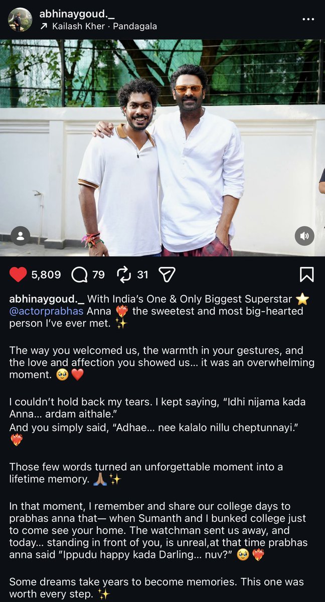 chetan310221's tweet photo. Just look at the captions 😭😭❤️🫂
Batch motham hardcore fans la unnaru 🥰💯

#Prabhas #Romanchakam https://t.co/v67QApn5iR